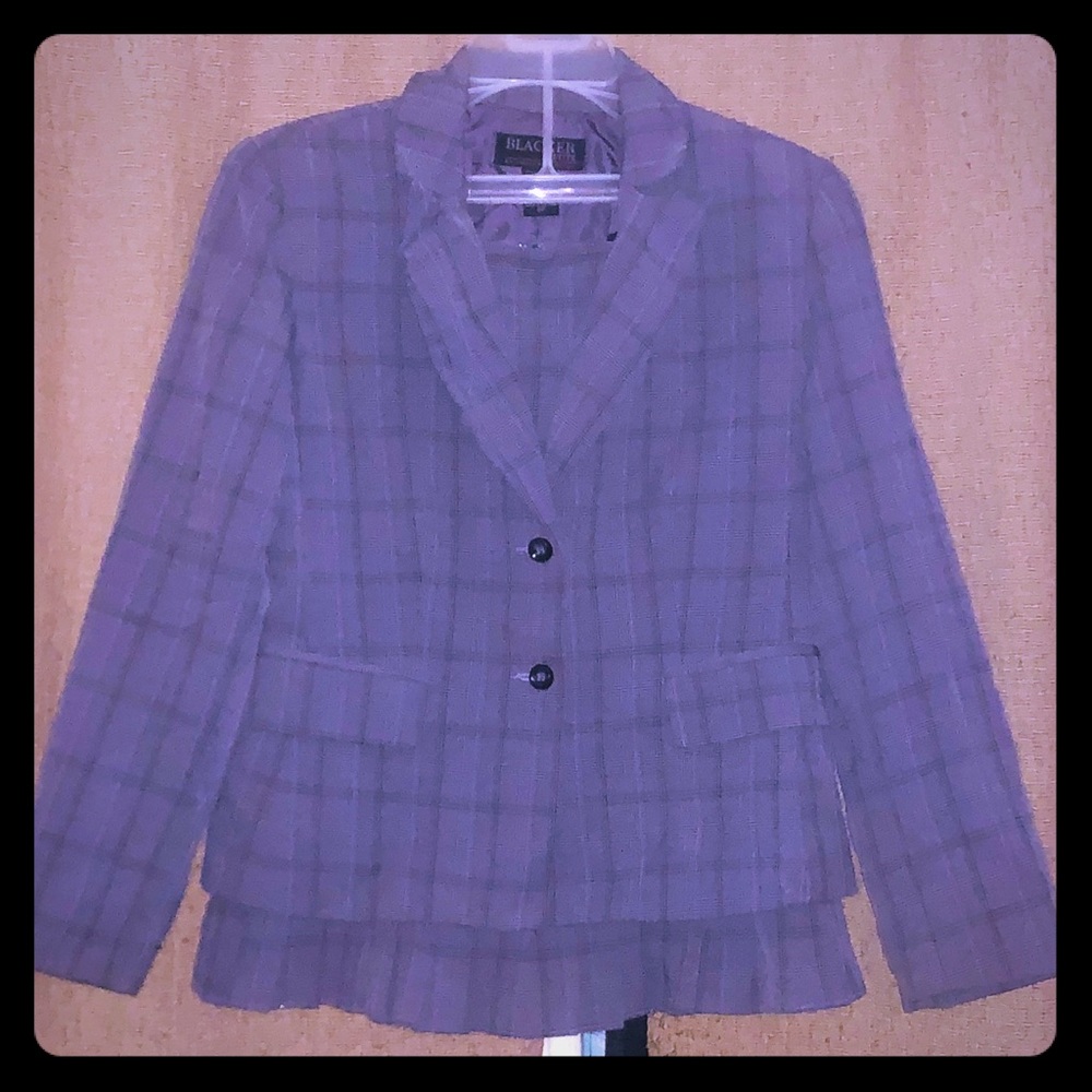 Plaid Skirt & Matching Blazer Set